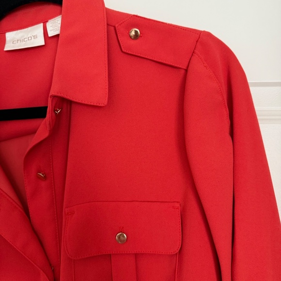 Chico's ORANGE jacket SZ 12 (altered see description) - Picture 6 of 9